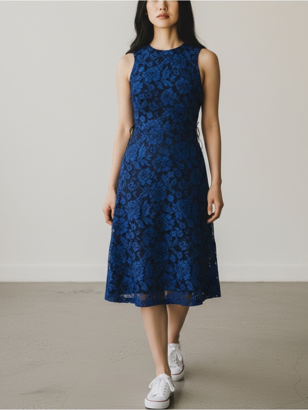 Topshop 2tone lace mid dress